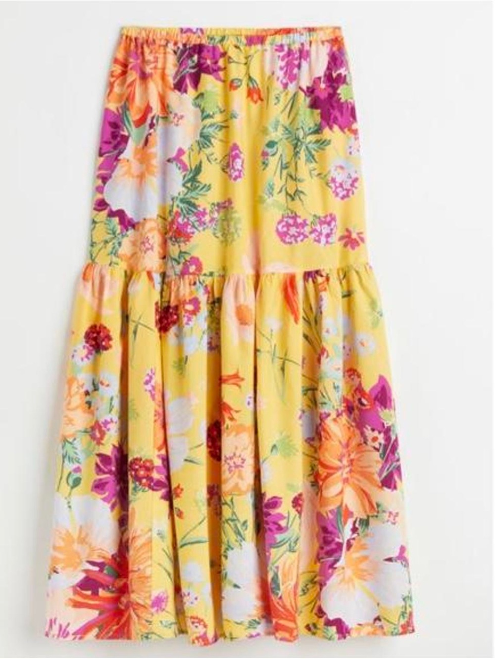 NWT H&M floral yellow maxi skirt